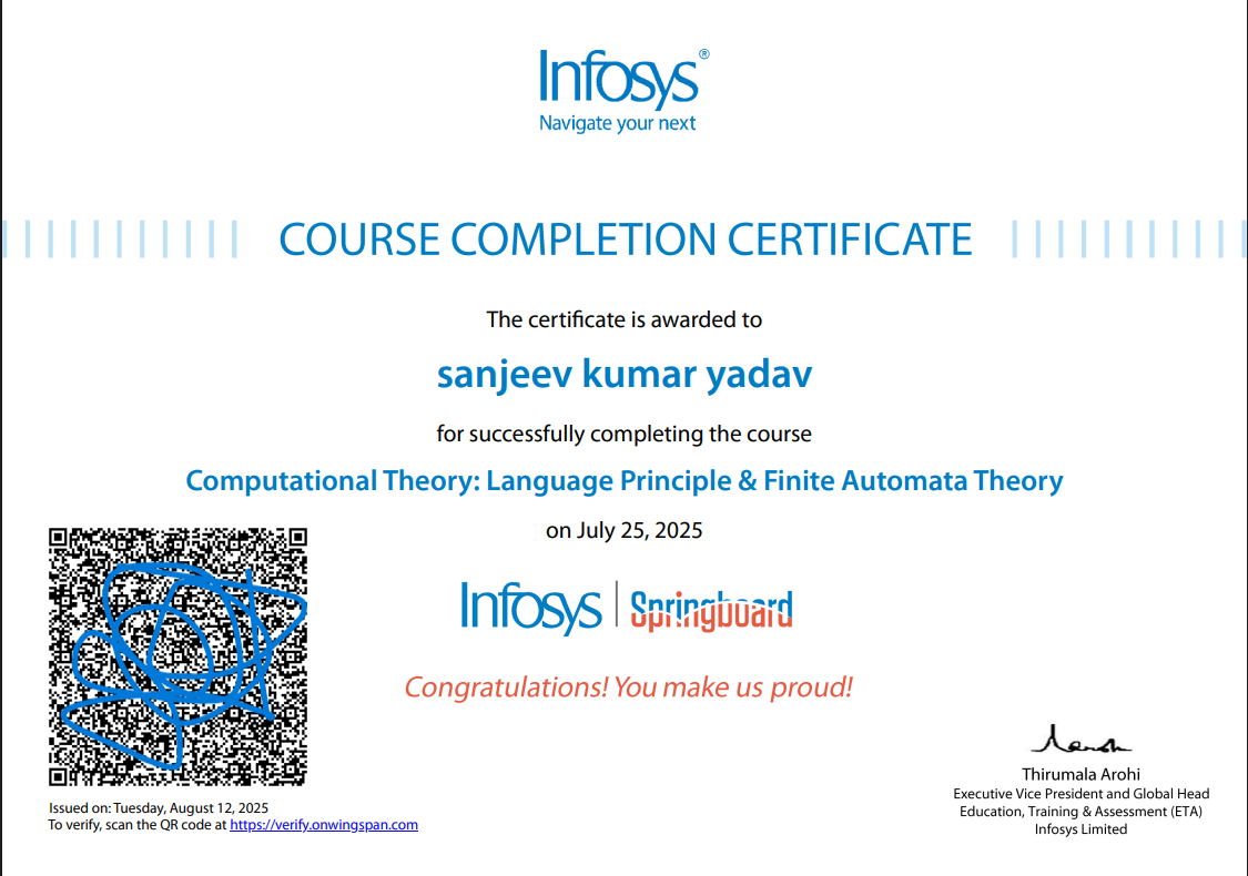 Computational Theory: Language Principle & Finite Automata Theory